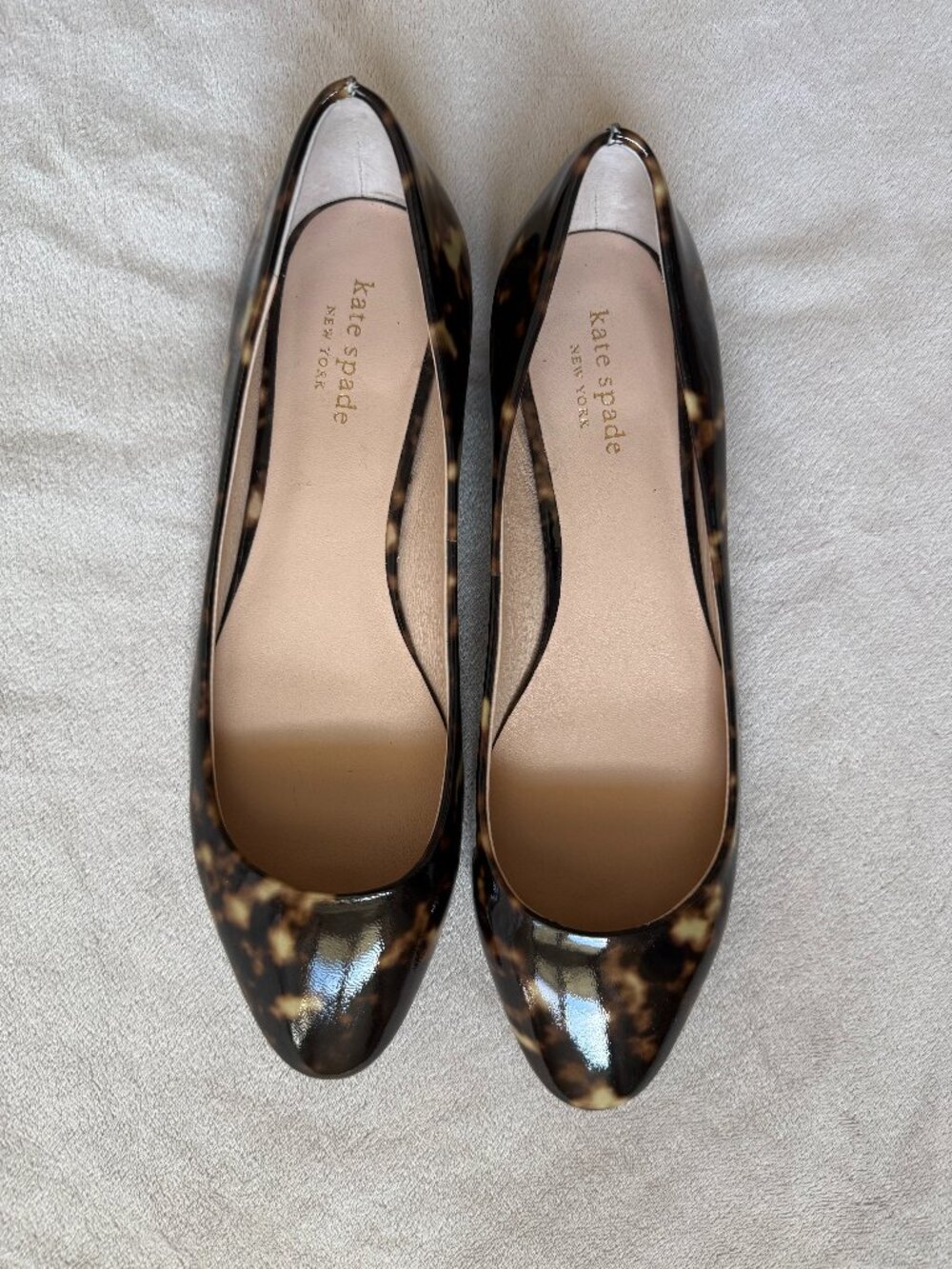 Kate Spade Patent Leather Tortoiseshell FALLYN flats size W8